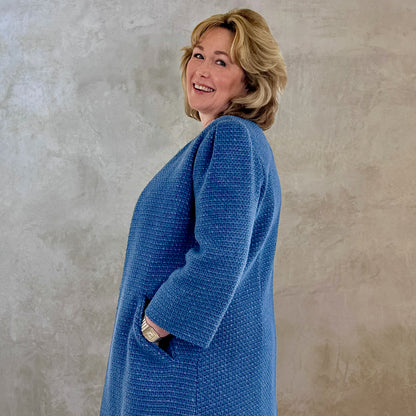 the burlison in iridescent blue boucle image 5