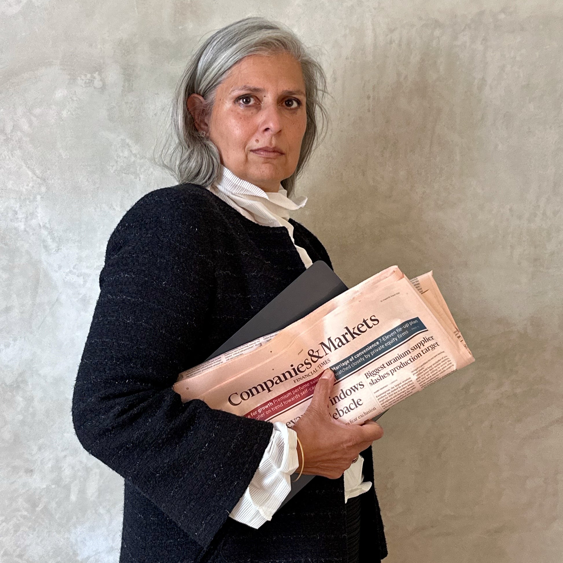 the boyce coat in black metallic boucle image 0