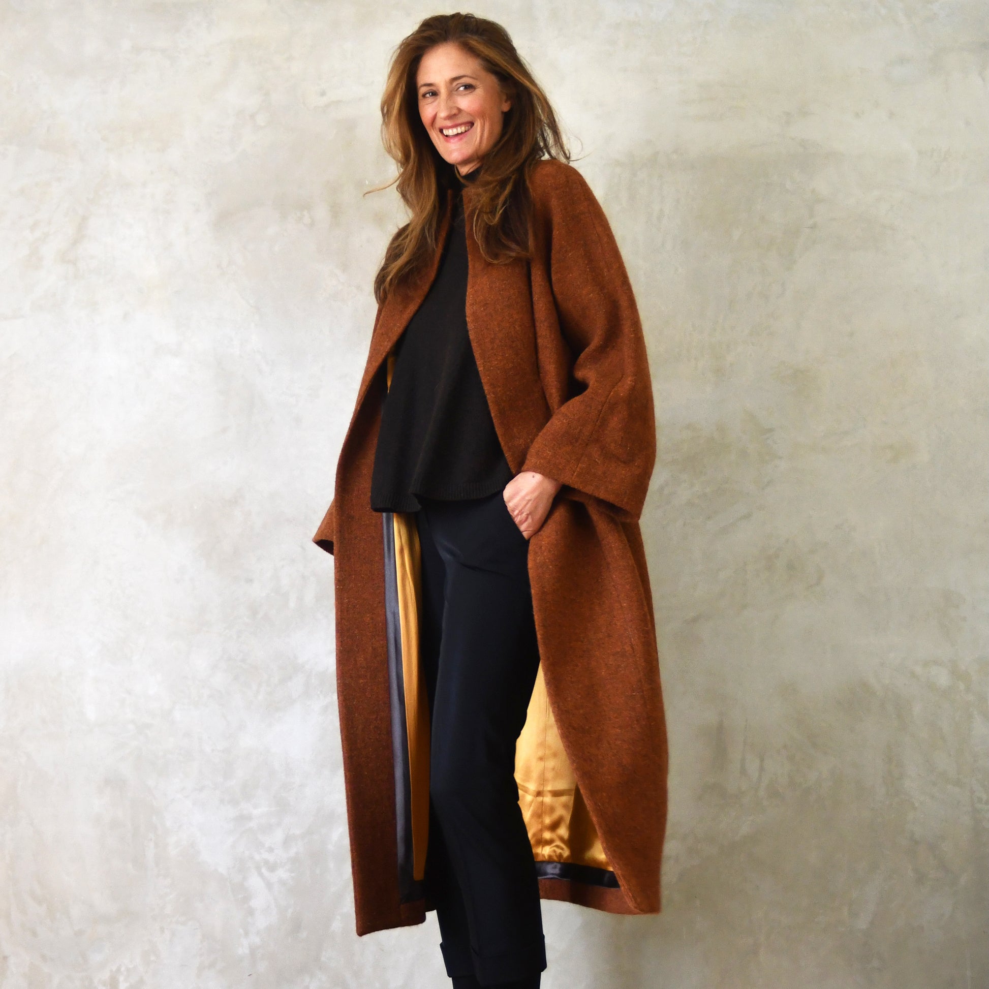 the long frink in russet lovat tweed image 7