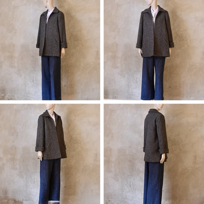 Swing Jacket in Warm Blue Check Lovat Tweed