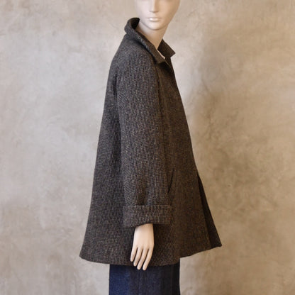 Swing Jacket in Warm Blue Check Lovat Tweed