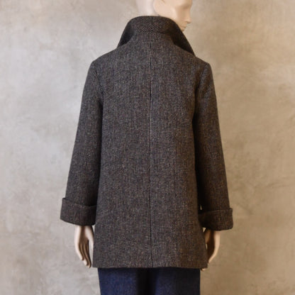 Swing Jacket in Warm Blue Check Lovat Tweed