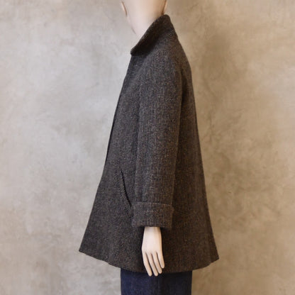 Swing Jacket in Warm Blue Check Lovat Tweed