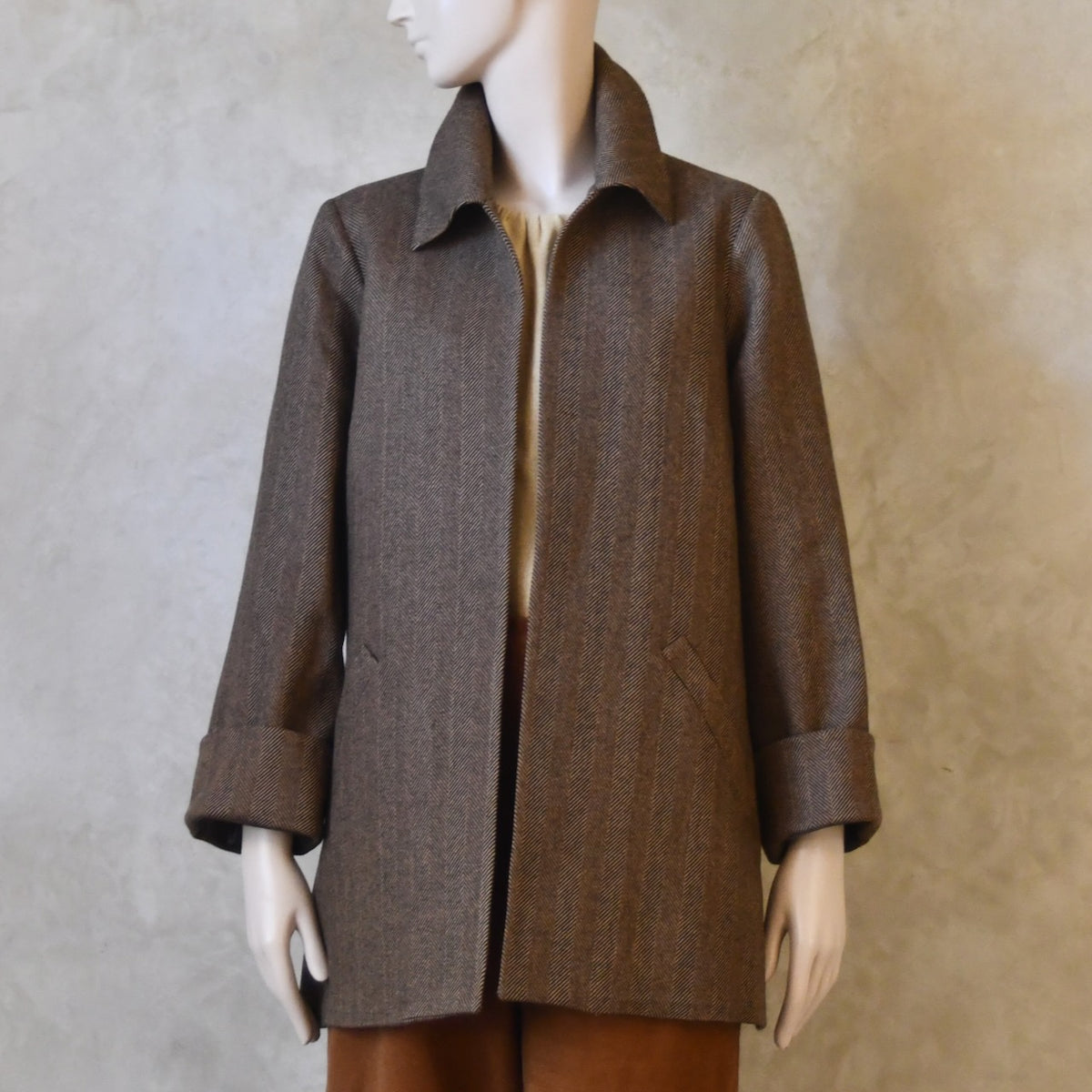 Chaqueta Swing de franela Fox con estampado Gunclub a cuadros marrón