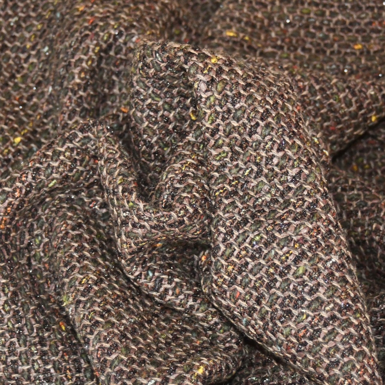 The Long Cocoon Coat in Brown Linton Tweeds Boucle