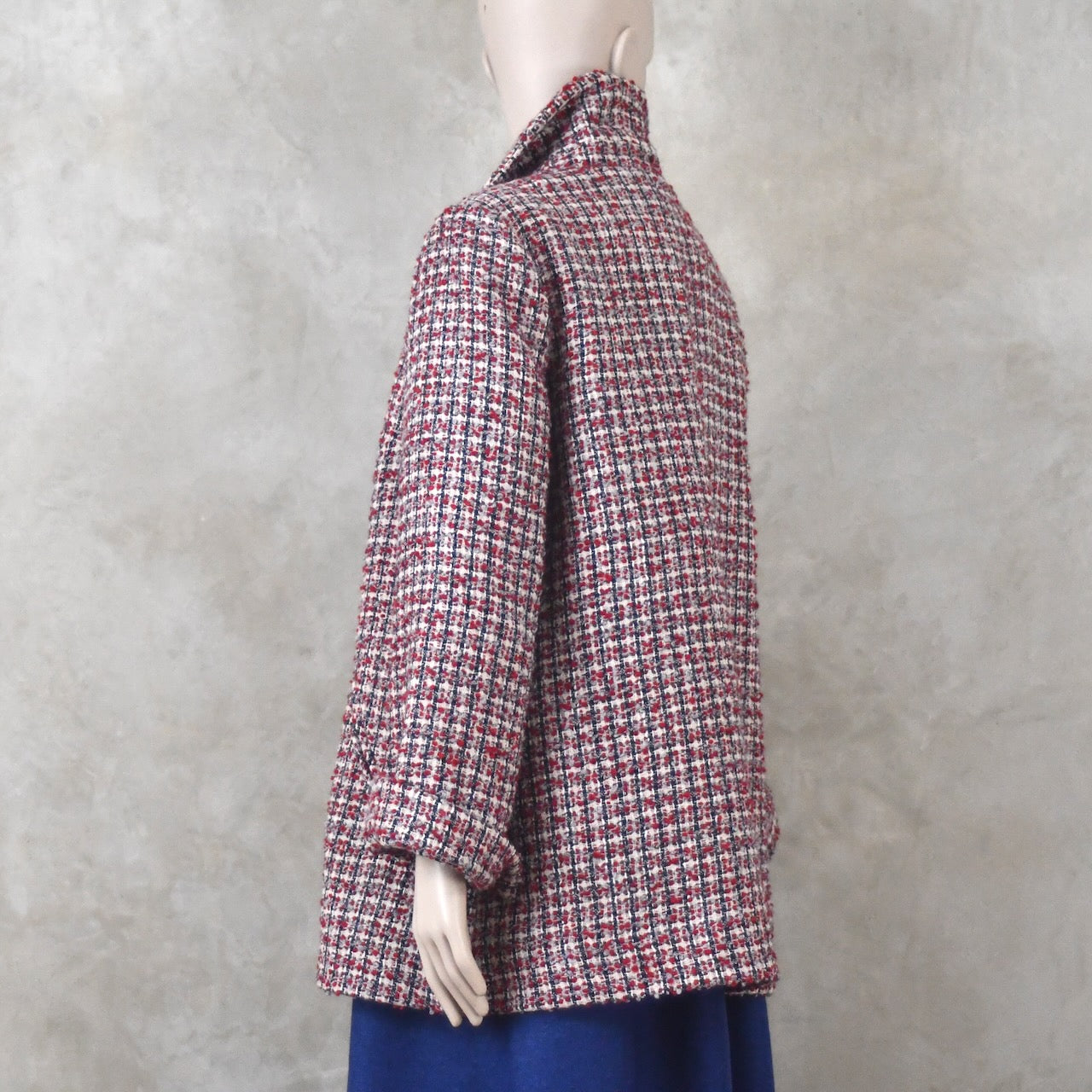 10 – Swing Jacket in Red Patterned Linton Tweeds Boucle