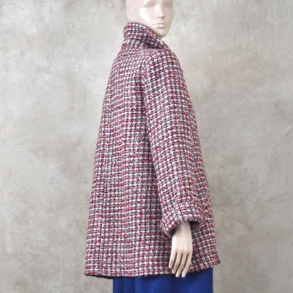 10 – Swing Jacket in Red Patterned Linton Tweeds Boucle