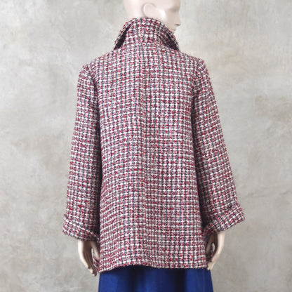 10 – Swing Jacket in Red Patterned Linton Tweeds Boucle