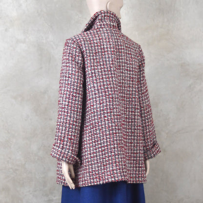 10 – Swing Jacket in Red Patterned Linton Tweeds Boucle