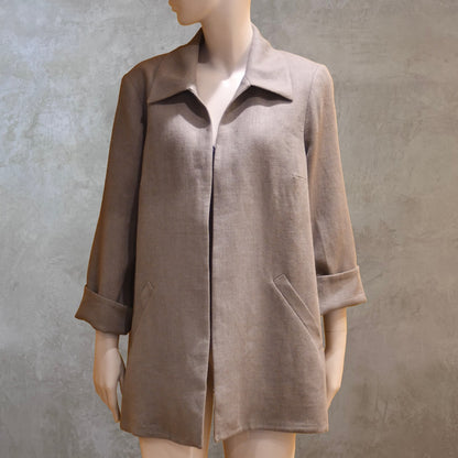 Chaqueta fluida de lino irlandés azul marino