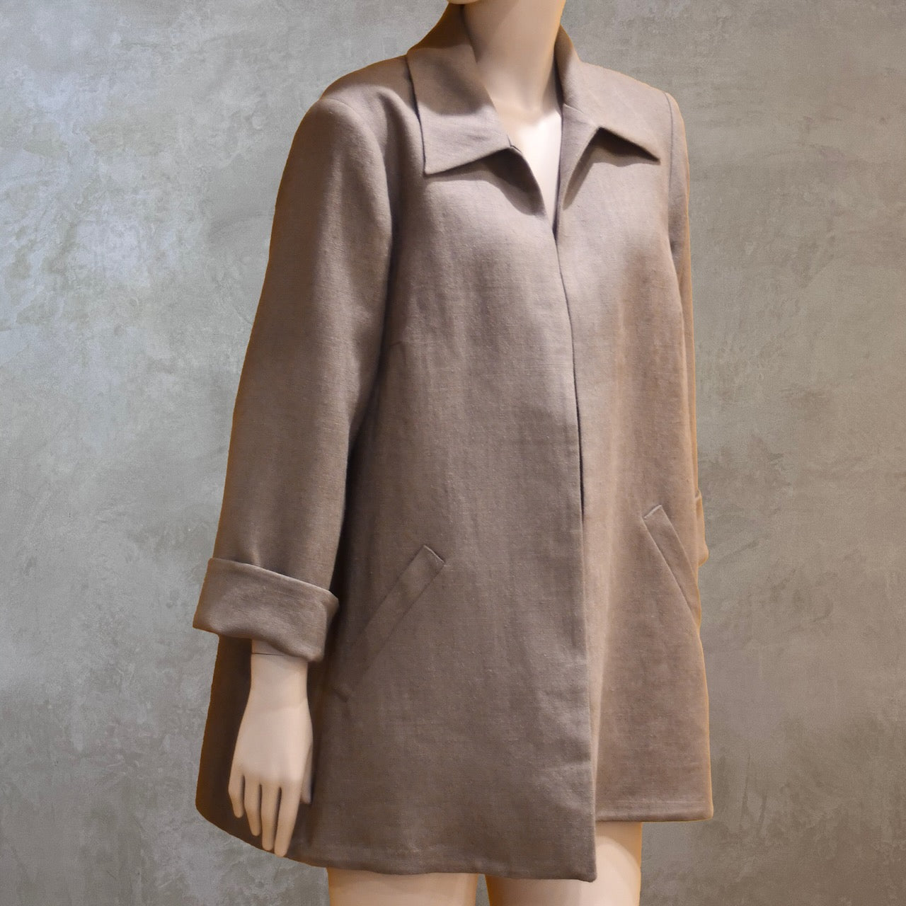 Chaqueta fluida de lino irlandés azul marino