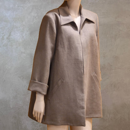 Chaqueta fluida de lino irlandés azul marino