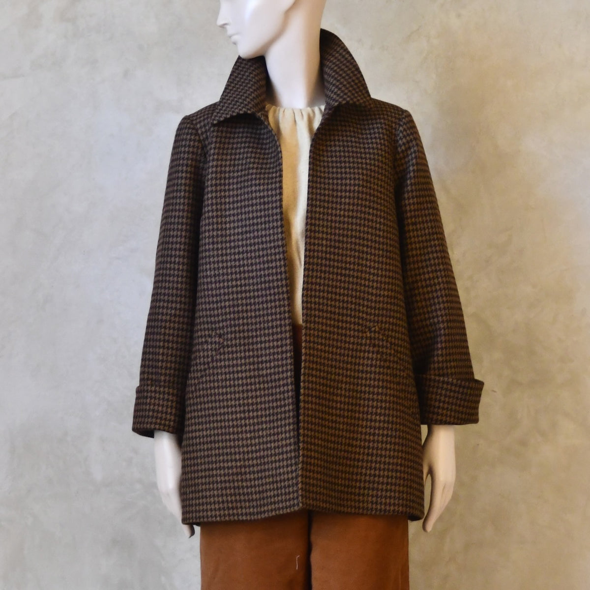 Chaqueta Swing de franela Fox con estampado Gunclub a cuadros marrón