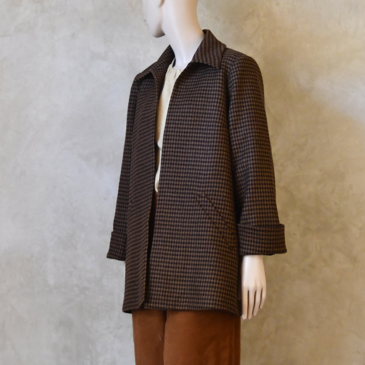 Chaqueta Swing de franela Fox con estampado Gunclub a cuadros marrón