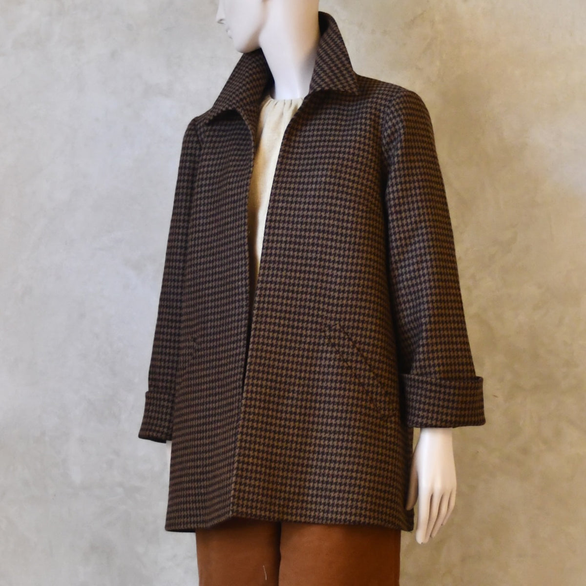 Chaqueta Swing de franela Fox con estampado Gunclub a cuadros marrón