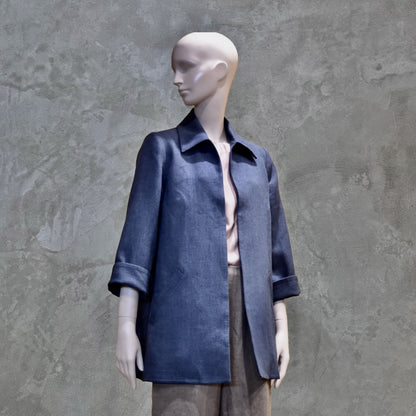 Indigo Navy Linen Jacket