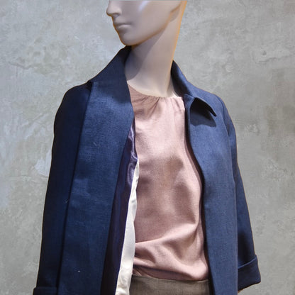 Navy Linen Jacket - Lining Detail