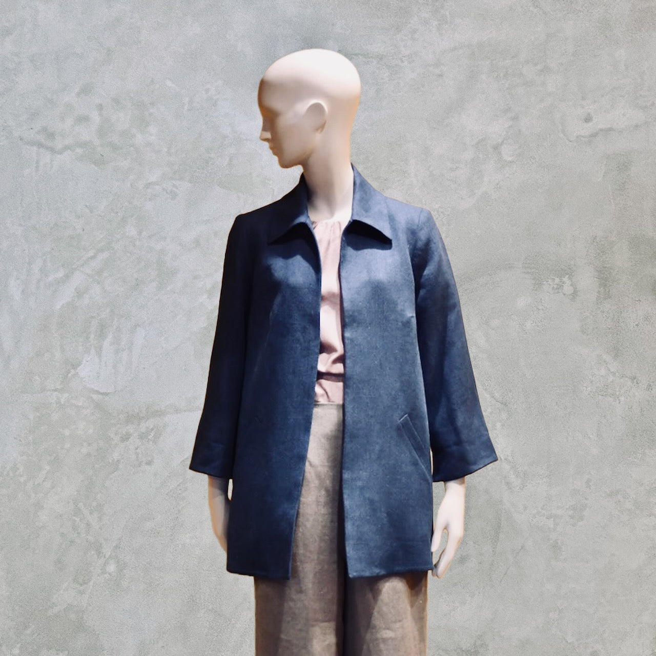 British Made Navy Linen Jacket