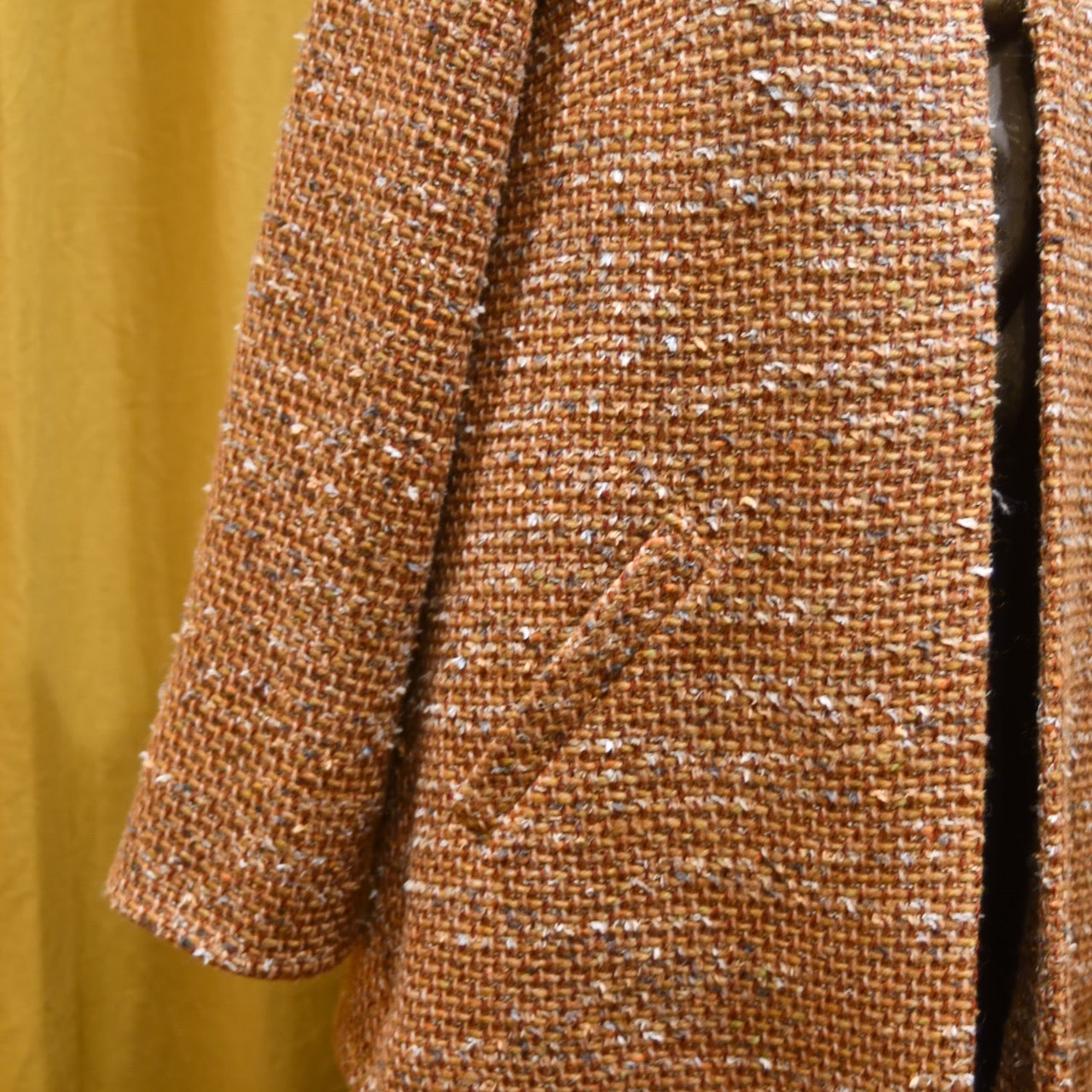 14 – The Angus Jacket in Burnt Orange Wool Mix Bouclé