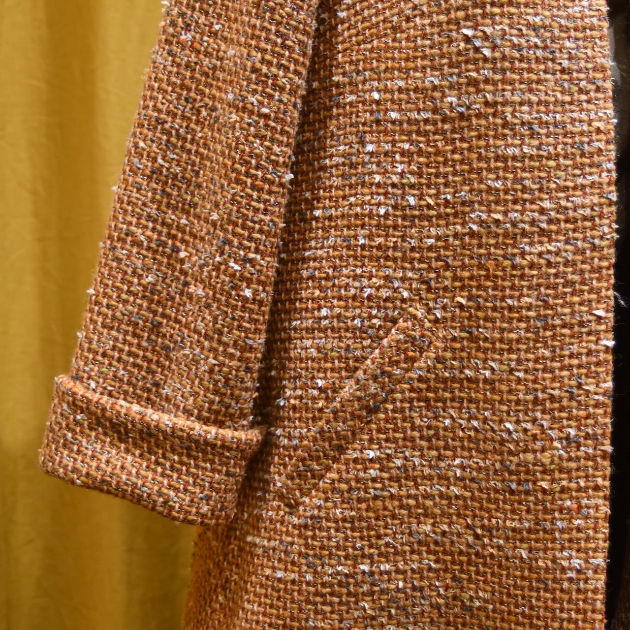 14 – The Angus Jacket in Burnt Orange Wool Mix Bouclé