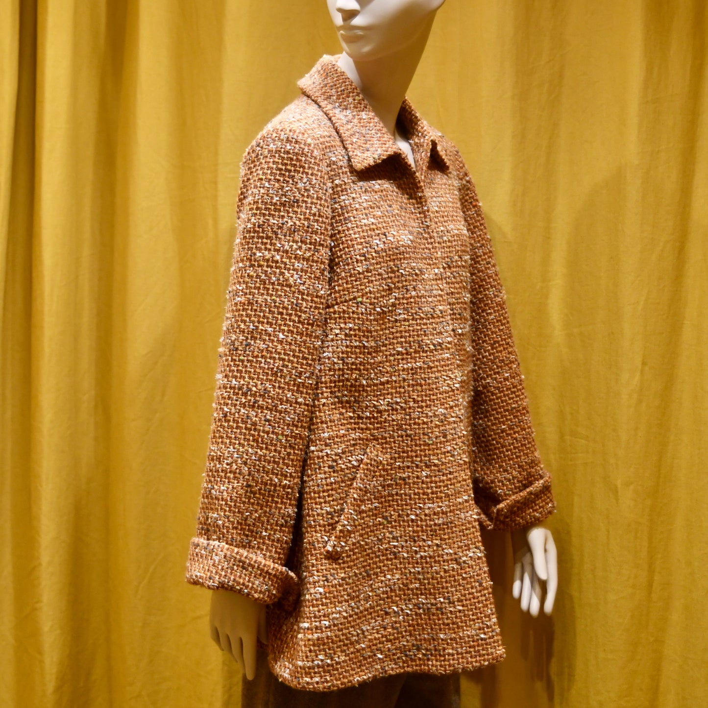 14 – The Angus Jacket in Burnt Orange Wool Mix Bouclé