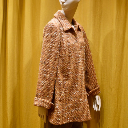 14 – The Angus Jacket in Burnt Orange Wool Mix Bouclé