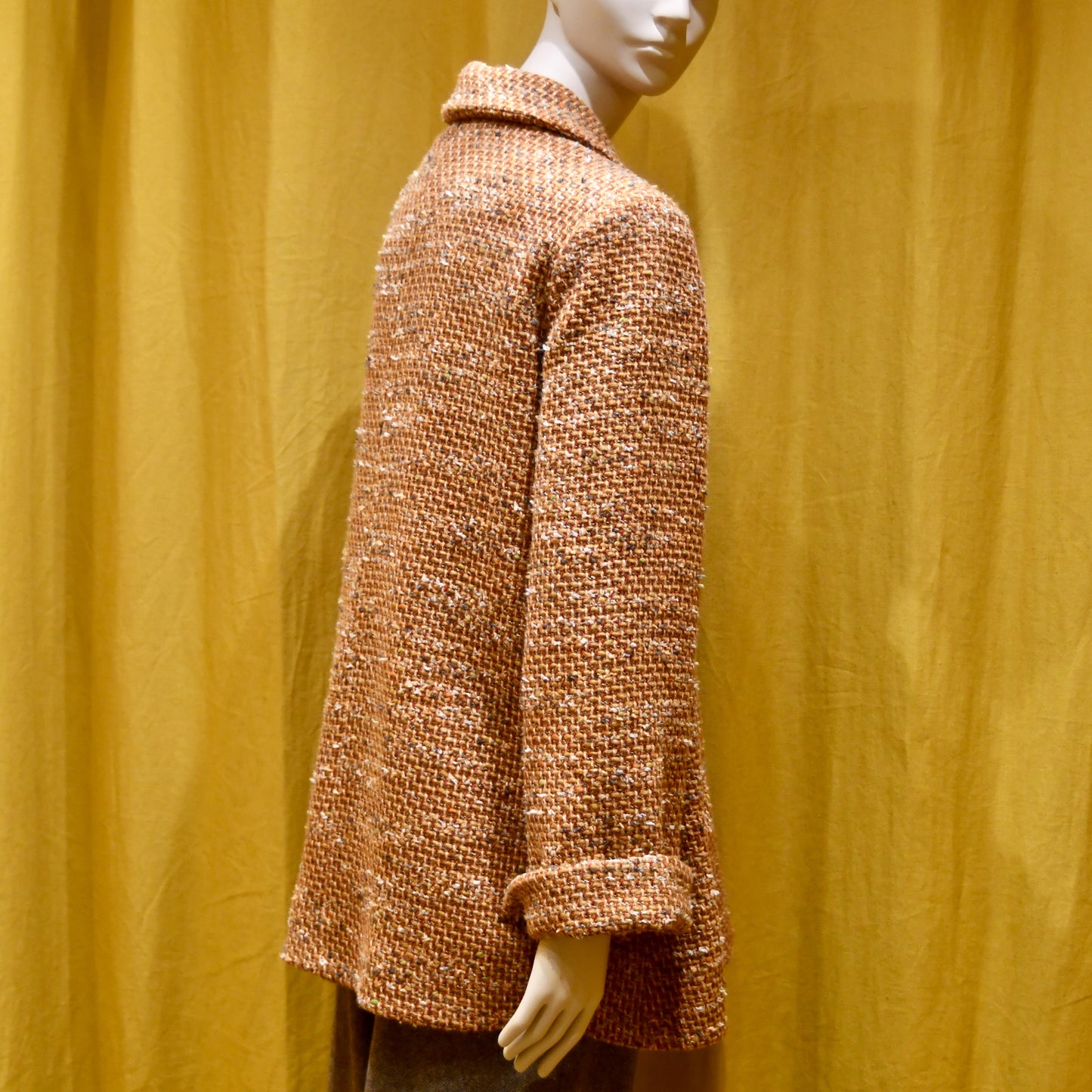 14 – The Angus Jacket in Burnt Orange Wool Mix Bouclé
