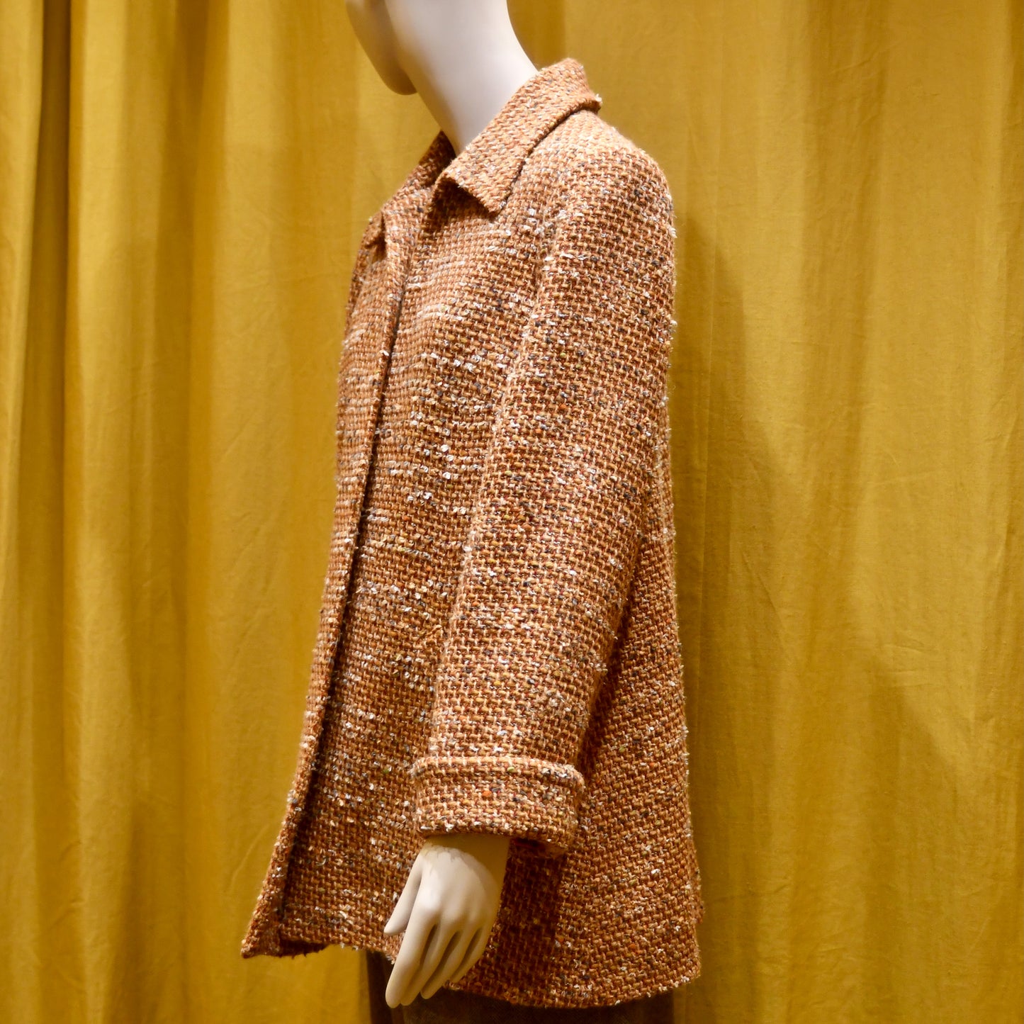 14 – The Angus Jacket in Burnt Orange Wool Mix Bouclé