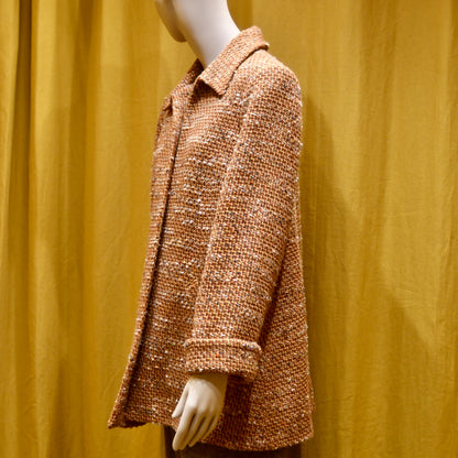 14 – The Angus Jacket in Burnt Orange Wool Mix Bouclé