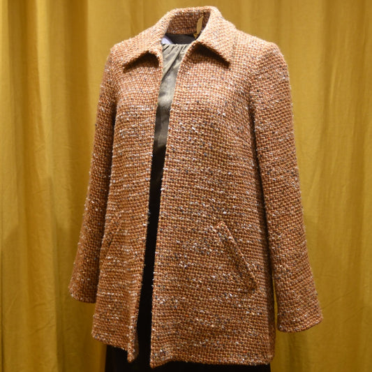 12 – The Angus Jacket in Burnt Orange Wool Mix Bouclé