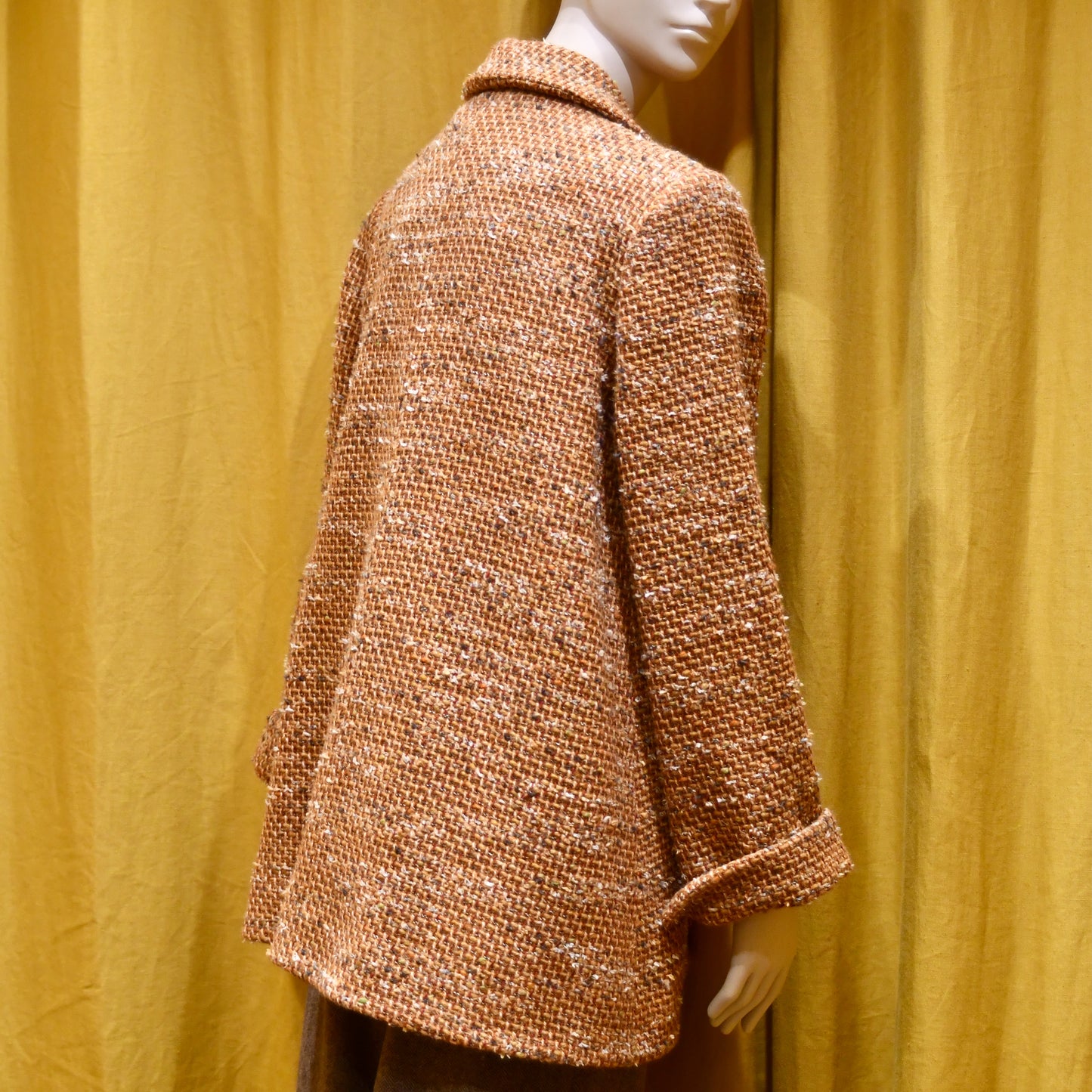 14 – The Angus Jacket in Burnt Orange Wool Mix Bouclé