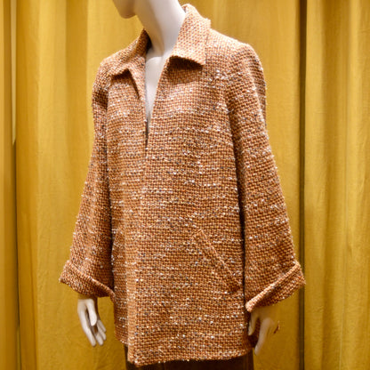 14 – The Angus Jacket in Burnt Orange Wool Mix Bouclé