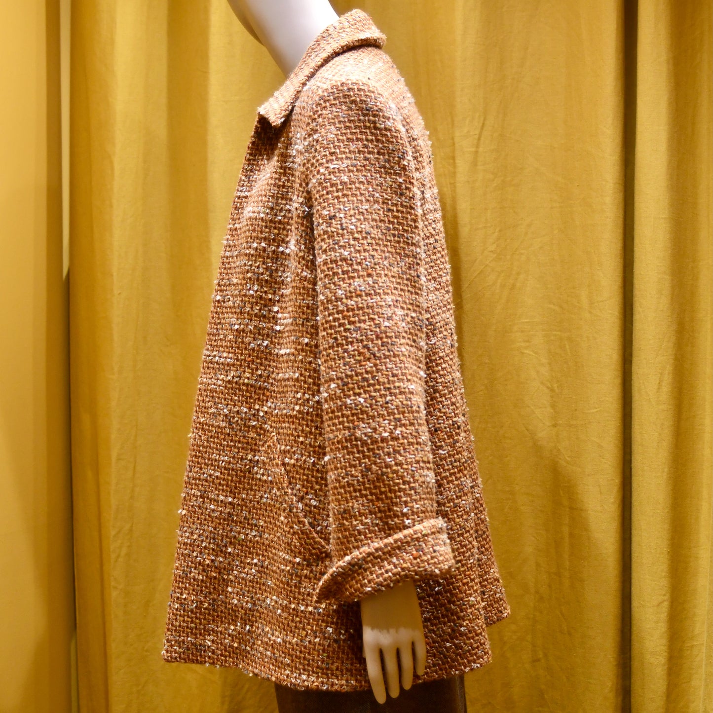 14 – The Angus Jacket in Burnt Orange Wool Mix Bouclé