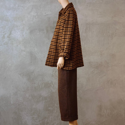 Brown Check Swing Jacket – Side View