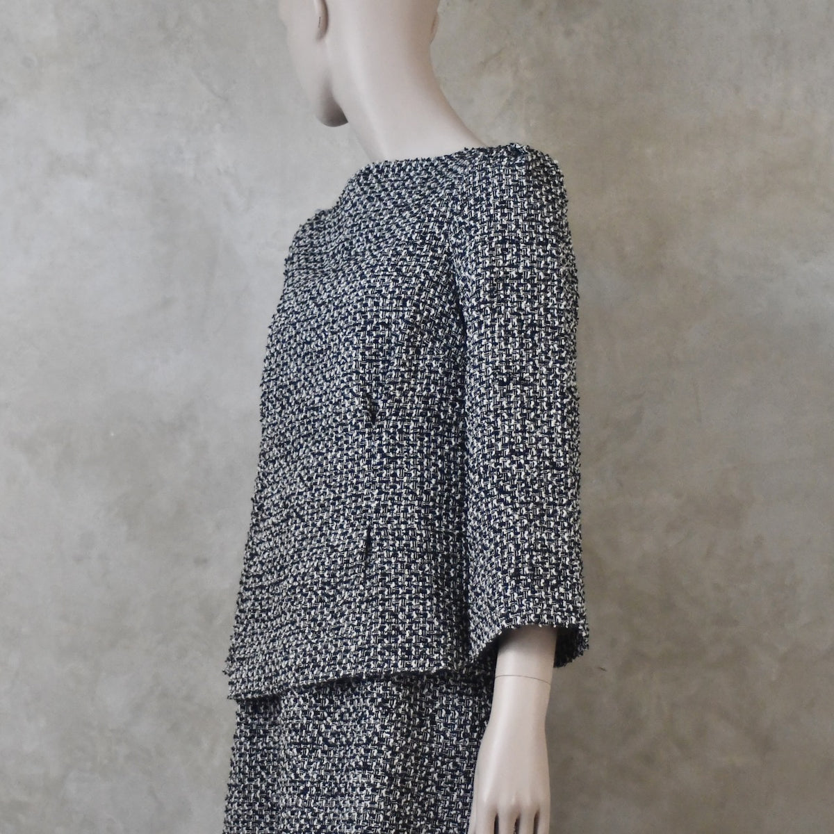 The Tailored Boat Neck Blouse in Boucle