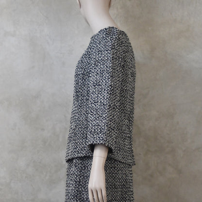 The Tailored Boat Neck Blouse in Boucle