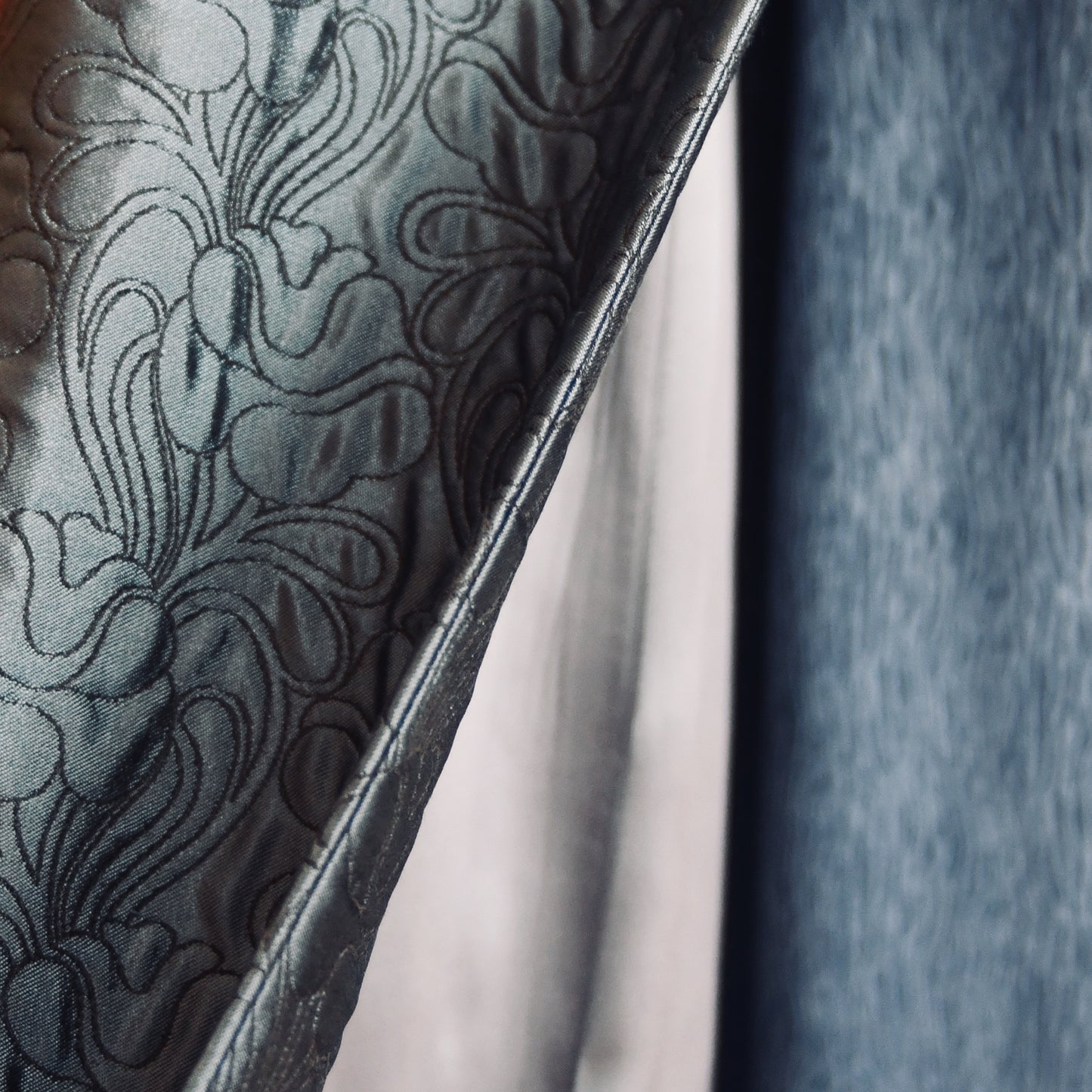 8 – The Bell Coat in Blue Flower Brocade