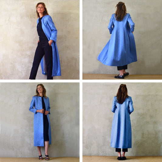 The Hourglass Coat in Silk & Wool Mix Brocade