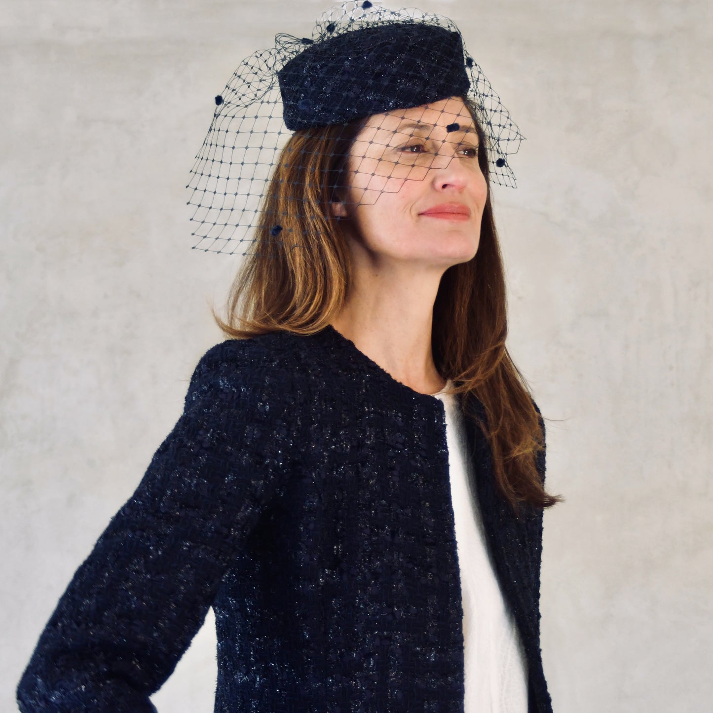 8 – The Biffin in Dark Navy Boucle