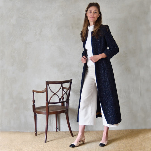 The Biffin in Dark Navy Boucle