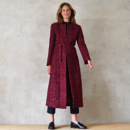 10 – The Biffin in Rich Wine Coloured Metallic Boucle