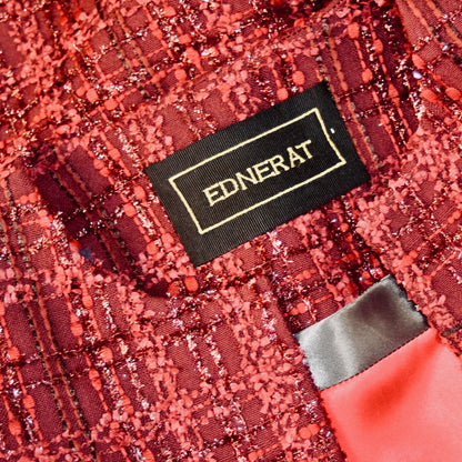 10 – The Biffin in Rich Wine Coloured Metallic Boucle