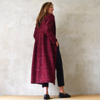 10 – The Biffin in Rich Wine Coloured Metallic Boucle