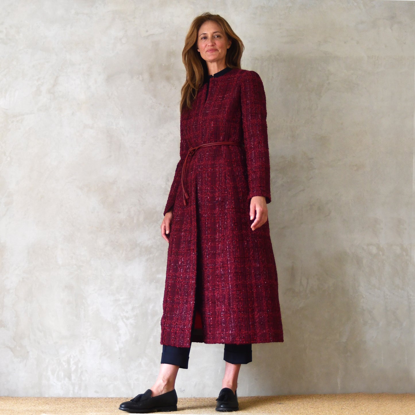10 – The Biffin in Rich Wine Coloured Metallic Boucle