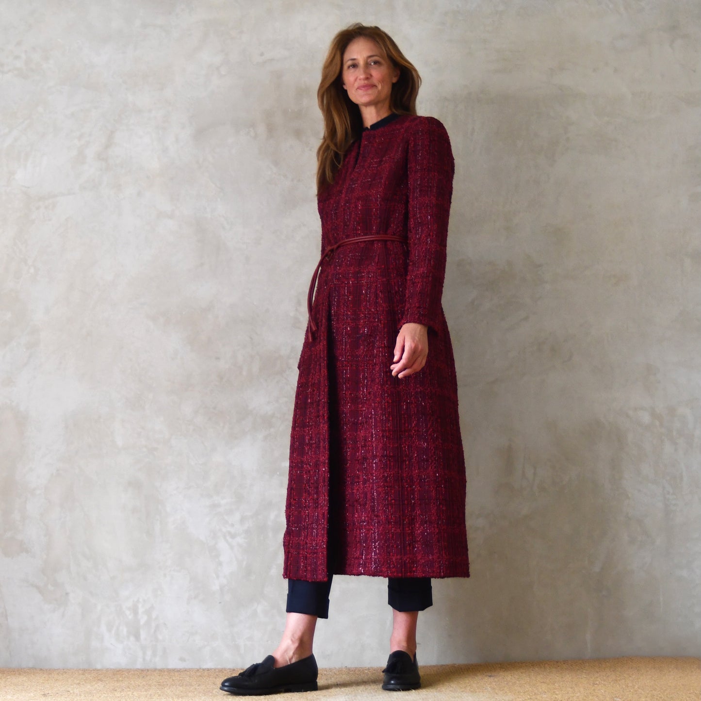 10 – The Biffin in Rich Wine Coloured Metallic Boucle