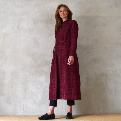 10 – The Biffin in Rich Wine Coloured Metallic Boucle