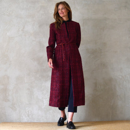 10 – The Biffin in Rich Wine Coloured Metallic Boucle