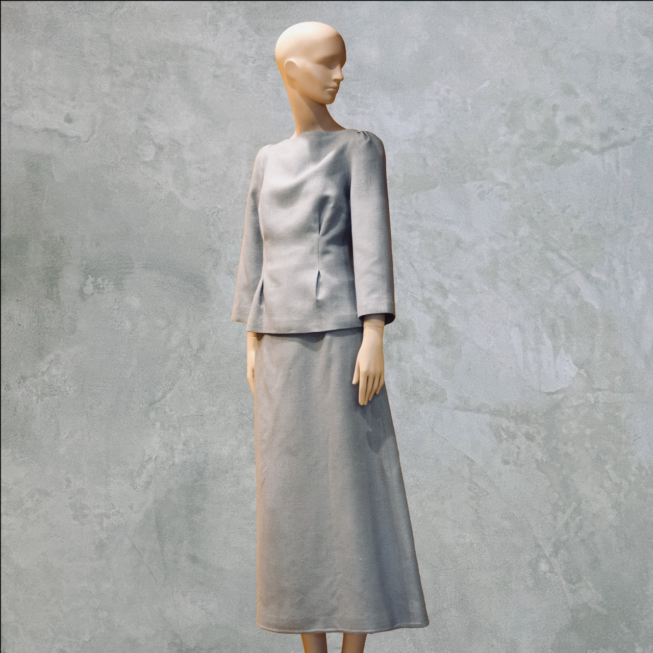 Summer Blue Tailored Skirt Suit