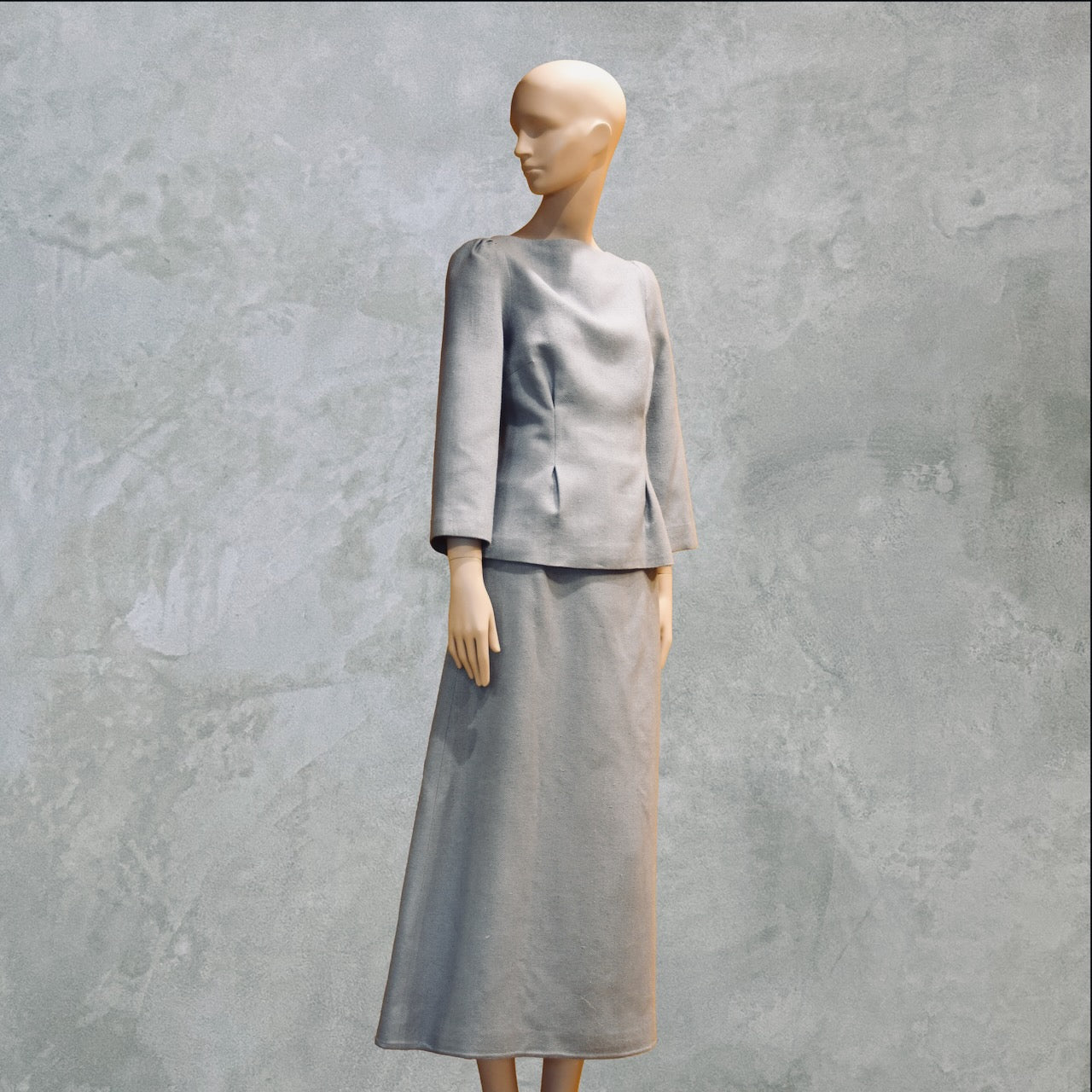 Blue Tailored Skirt Suit
