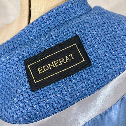 8 – The Nicholson Coat in Iridescent Blue Metallic Bouclé